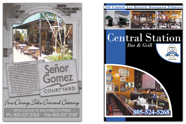 Senor Gomez Restaurant & Central Station Restaurant - Ad Designs