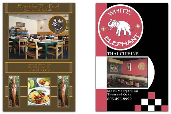 Sawasdee Thai Food Restaurant & White Elephant Thai Cuisine Restaurant - Ad Designs