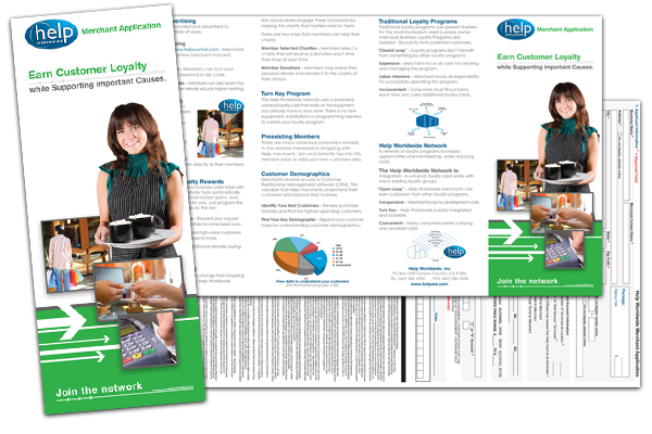 Help Worldwide Merchant Application 8.5x14 Double-Fold Brochure