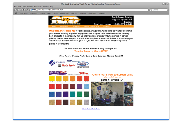 After Shock Distributing Santa Paula Website Design