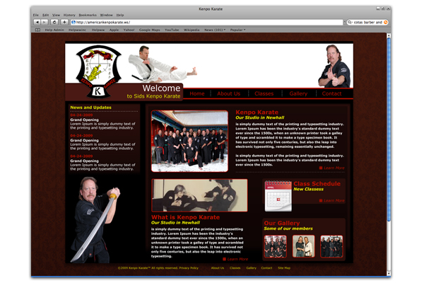 Americna Kenpo Karate Newhall Website Design